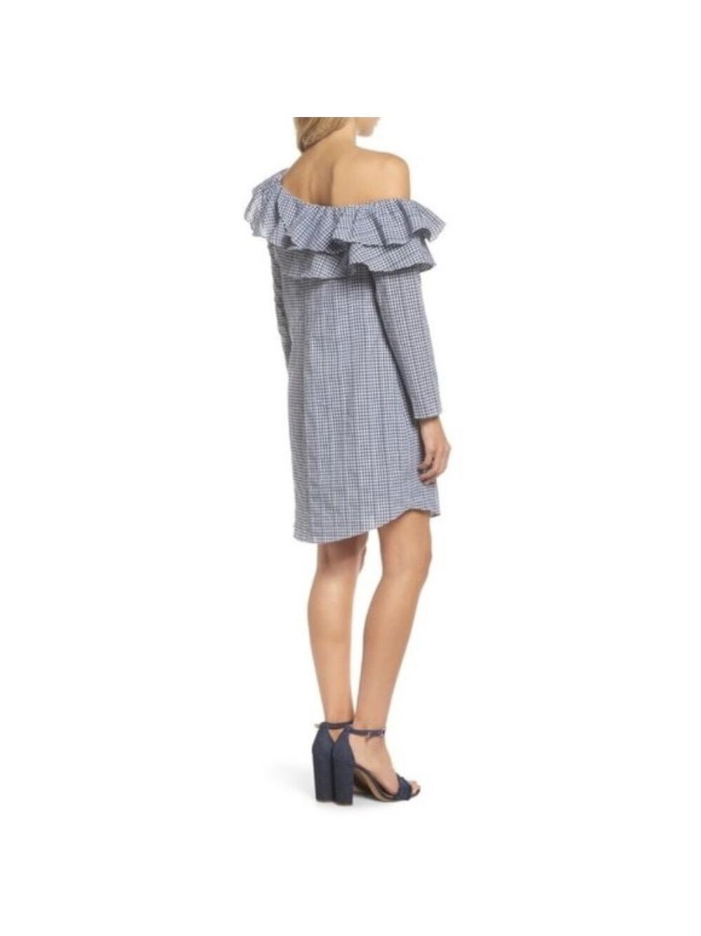 Adelyn Rae Gingham One-Shoulder Ruffle Dress - Picture 5 of 7